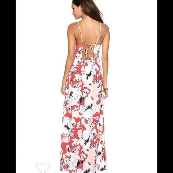 PARKER Kisa 100% silk floral maxi dress red pink white 3263 - Picture 2 of 2